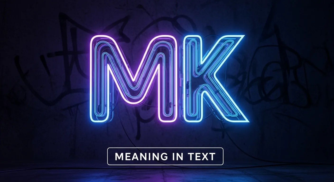 MK meaning in text