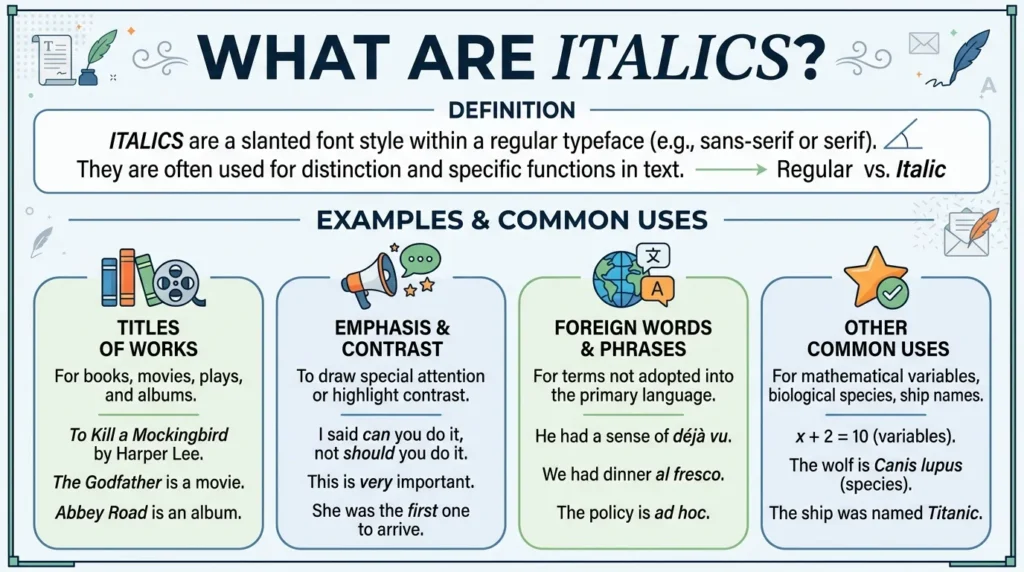 italics definition and examples