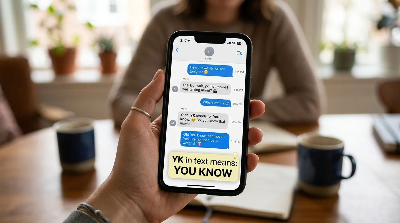 yk mean in text