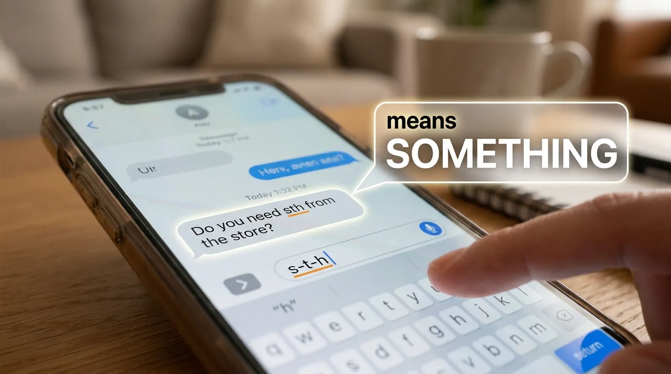sth mean in text